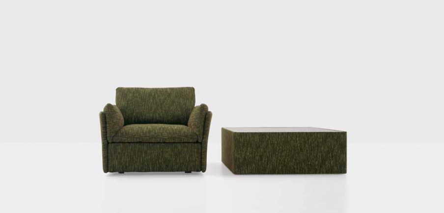 Armchair with Ottoman leg, Nube