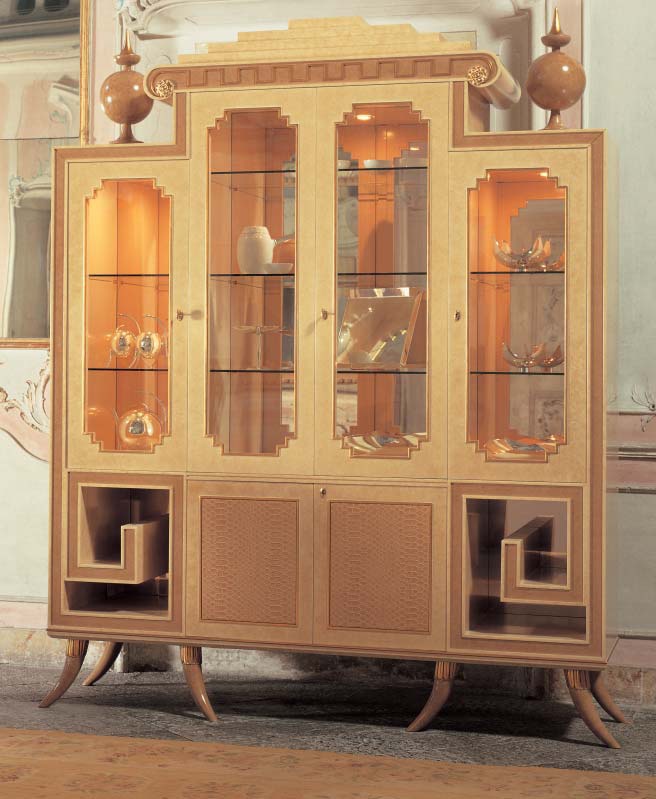 Cupboard with decorative metal fittings, OAK