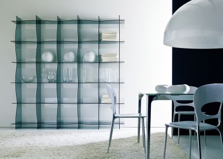 Bookshelf methacrylate Wave, Bontempi Casa