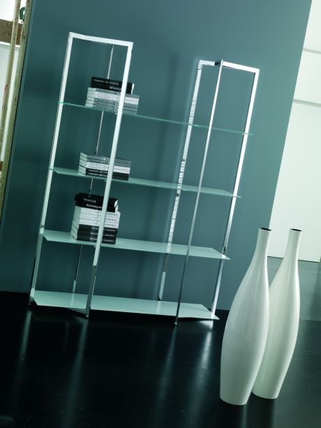 The rack on the basis of metal and glass shelves Piramide, Bontempi Casa 
