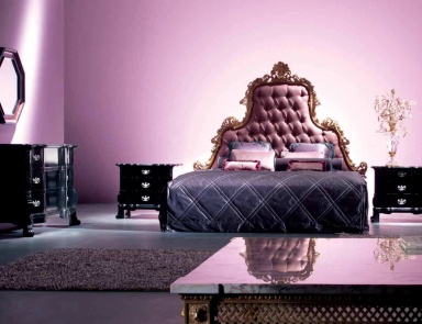 Set for bedroom in black lacquer finish, OAK