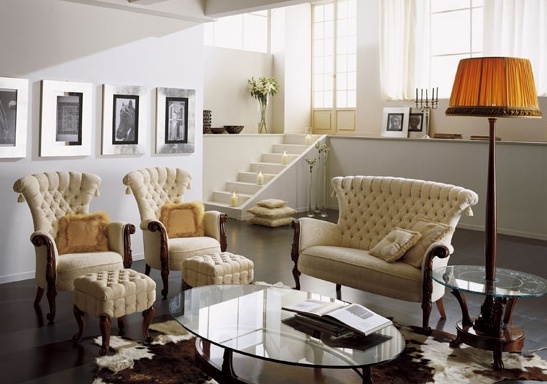 Sofa set of six items, Volpi