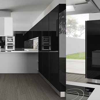 Kitchen (kitchen set) Light GLOSSY WHITE AND BLACK