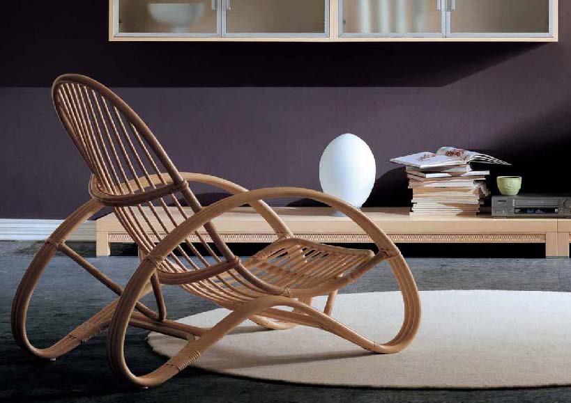 A chair on a frame of wood, Rattan wood