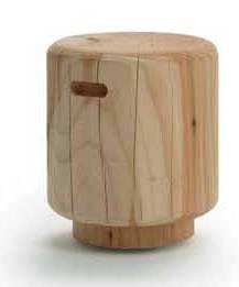 Stool Siesta 5 on the basis of solid cedar with a seat made of walnut wood, Riva 1920