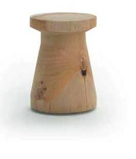 Stool Siesta 2 on the basis of solid cedar with a seat made of walnut wood, Riva 1920