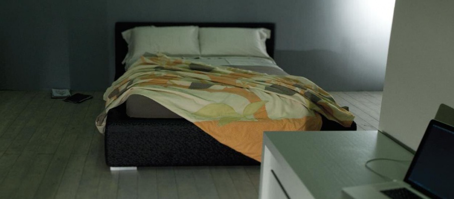 Double bed on low legs, Rattan Wood