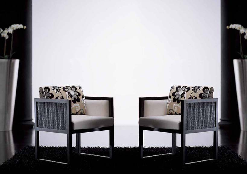 Chair on high legs, Rattan Wood