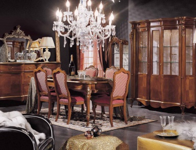 Dining room (set for the dining room) with carved decoration, Mirandola Export