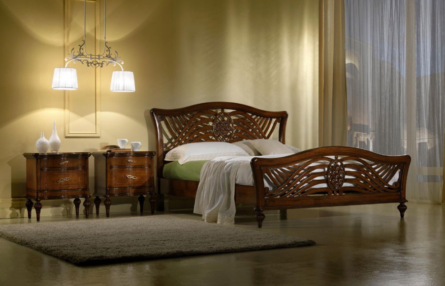 Double bed on figured legs, Zilio