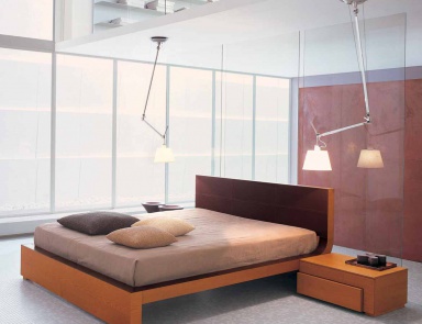 Double bed made of solid wood, Zanette