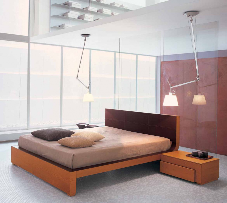 Double bed made of solid wood, Zanette