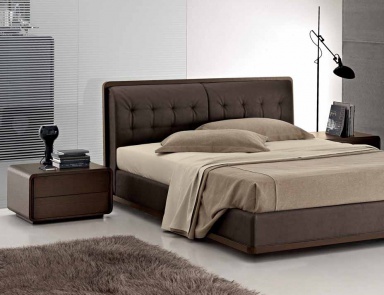 Double bed with upholstered headboard, Zanette