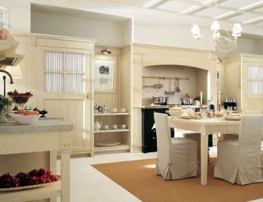 Set for the kitchen with work surfaces made of marble, Miniacciolo