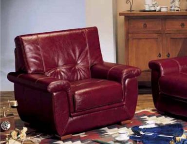 Chair in leather upholstery, Linea Due