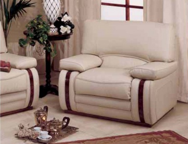 Chair in leather upholstery, Linea Due