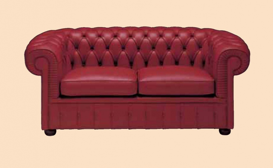 Chair in leather upholstery, Linea Due