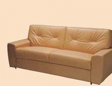 Two seater sofa in leather upholstery, Linea Due