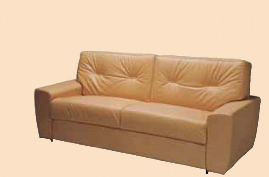Two seater sofa in leather upholstery, Linea Due
