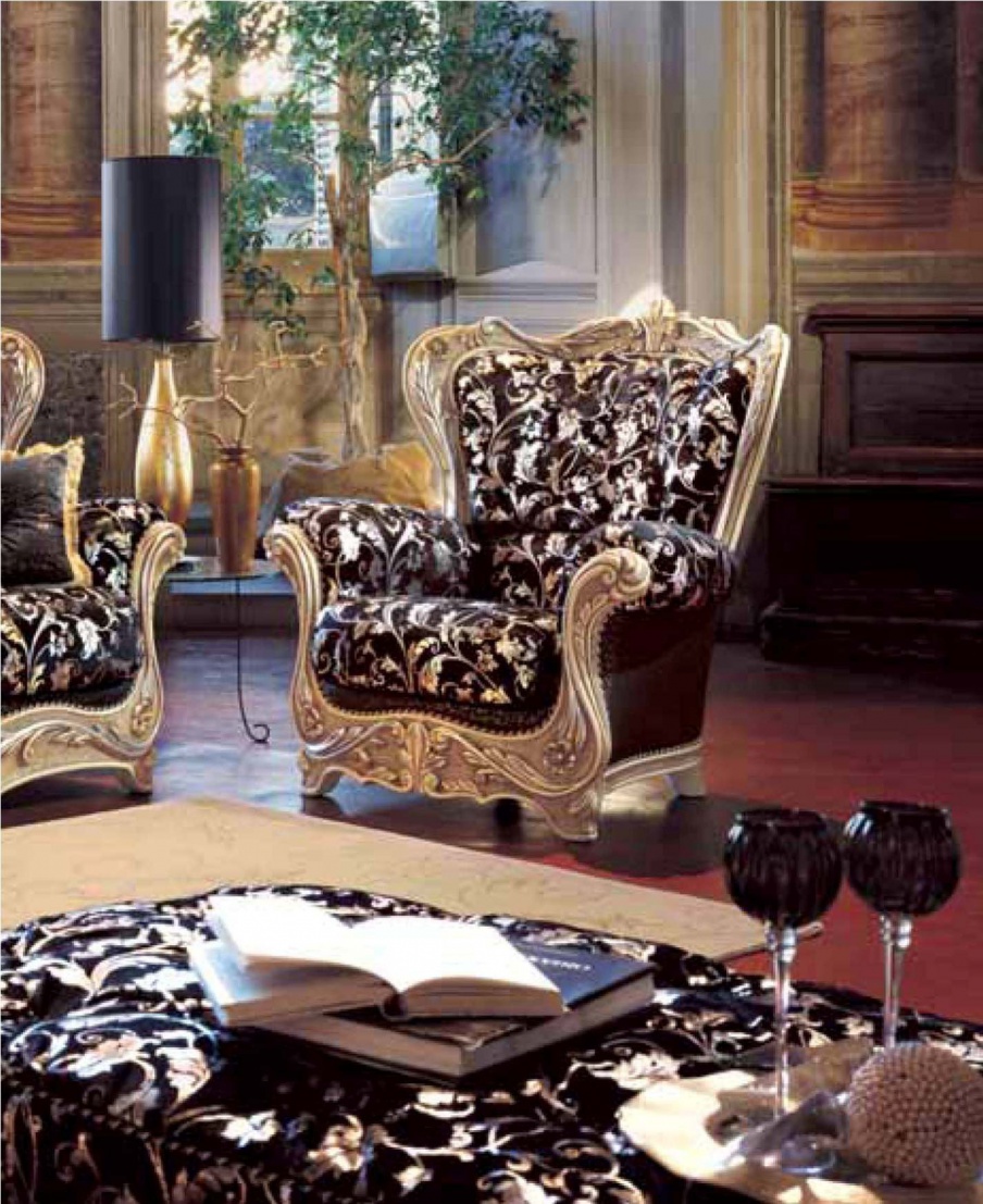 Armchair with Ottoman, Linea Due