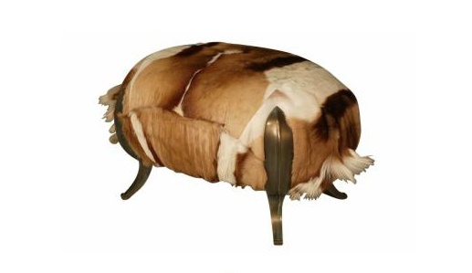 Pouf with upholstery from fur, NOI Carlo Rampazzi & Sergio Villaо