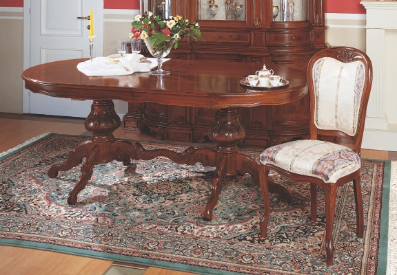 Dining table with curly legs, Stile Elisa