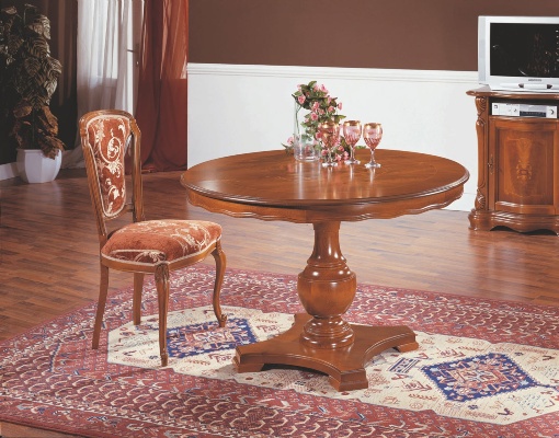 Round table on a massive basis, Stile Elisa