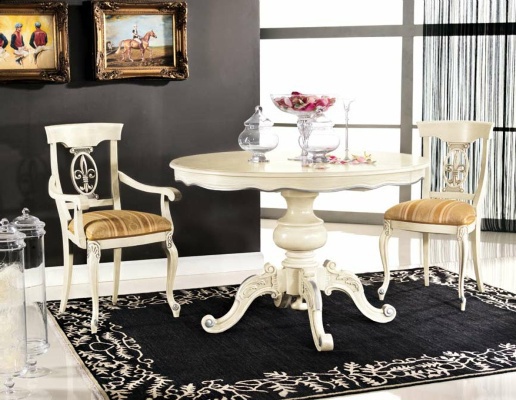 Round table solid wood, Stile Elisa