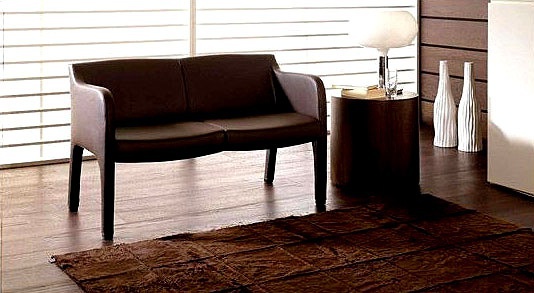 The sofa is on high legs, Allegretto - Busnelli