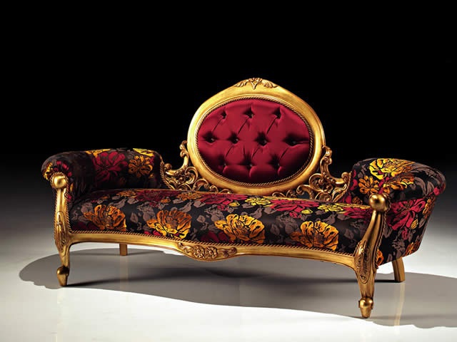 Sofa with backrest in the form of a medallion, Bakokko