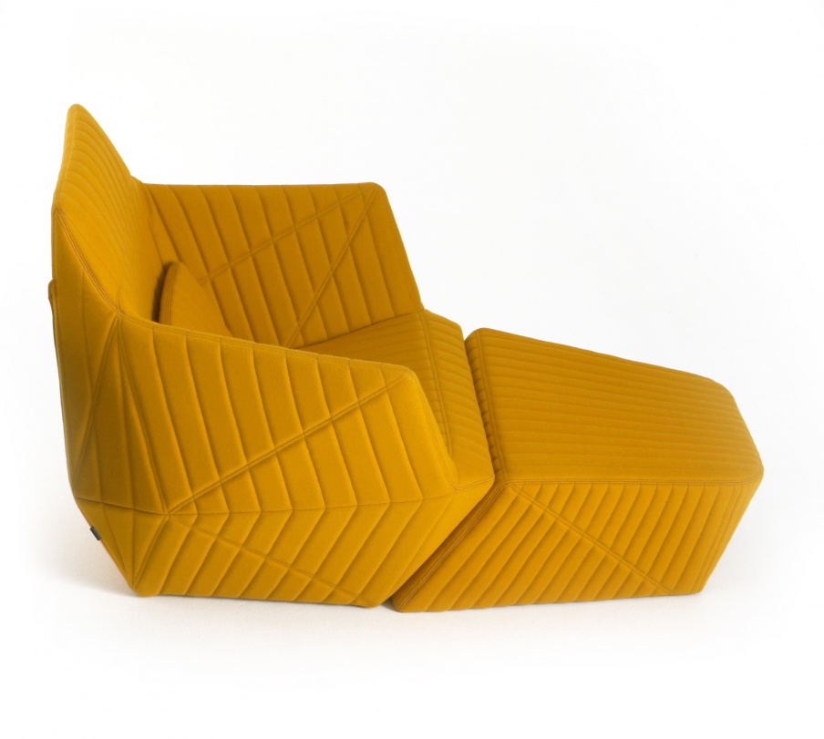 A chair with a hidden frame, FACETT armchair - Ligne Roset