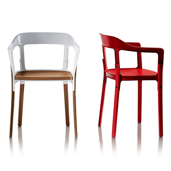 Chair with armrests,Chair Steelwood - Magis