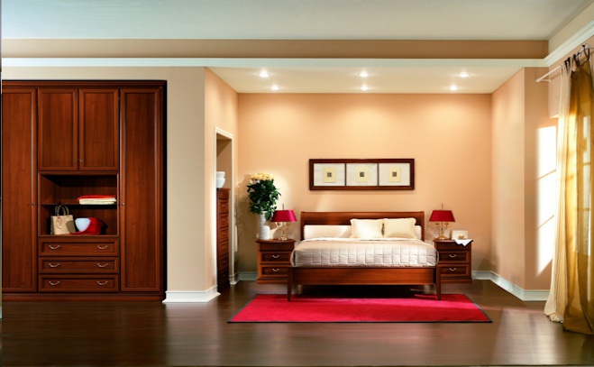 Set for bedroom made of solid wood, San Michele