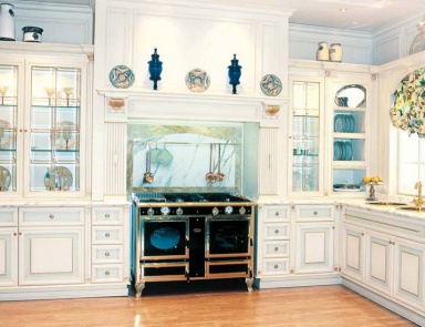 Set for the kitchen with a stove, decorated like a fireplace, Bucalossi