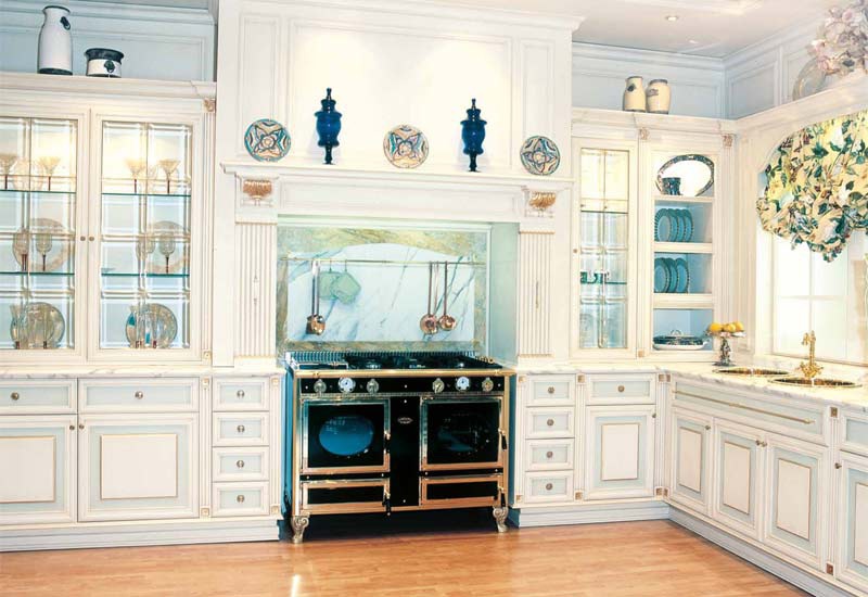 Set for the kitchen with a stove, decorated like a fireplace, Bucalossi