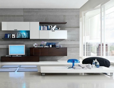 Modular system made of solid wood, Santa Lucia (modern furniture)