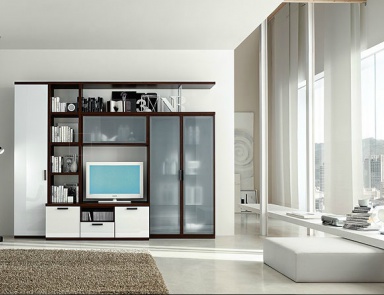 Modular system made of solid wood, Santa Lucia (modern furniture)