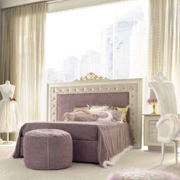 Double bed with high headboard, AltaModa