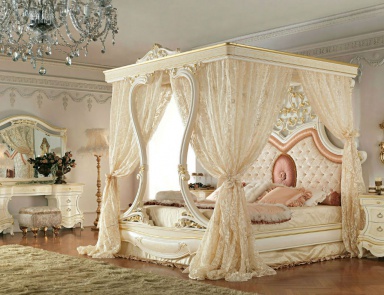 Set for bedroom in carved decoration with gilding, Antonelli Moravio