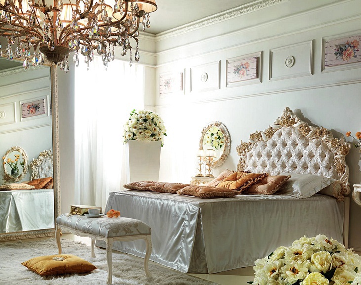 Double bed with upholstered headboard, Antonelli Moravio