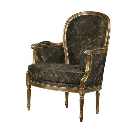 Armchair with a curved backrest and armrests, Arcari