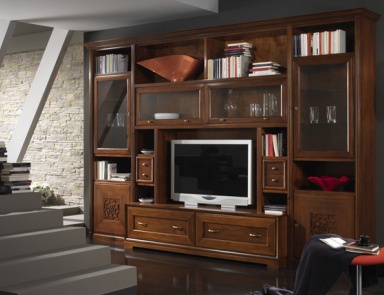 Modular system made of solid wood, at the stilema stand