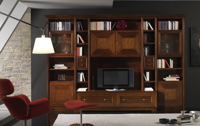 Modular system made of solid wood, at the stilema stand