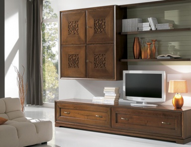 Modular system made of solid wood, at the stilema stand