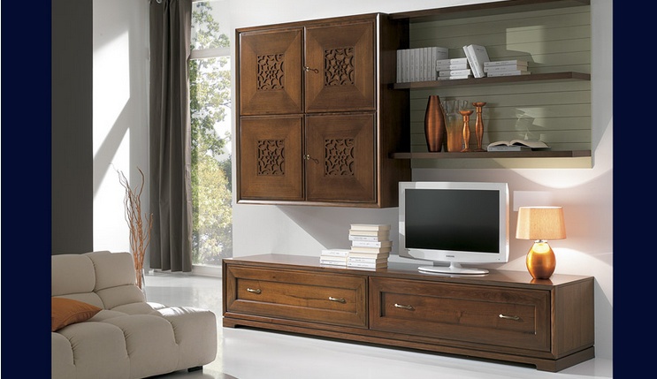 Modular system made of solid wood, at the stilema stand