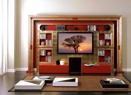 The panel under the TV to The Wall Home Cinema