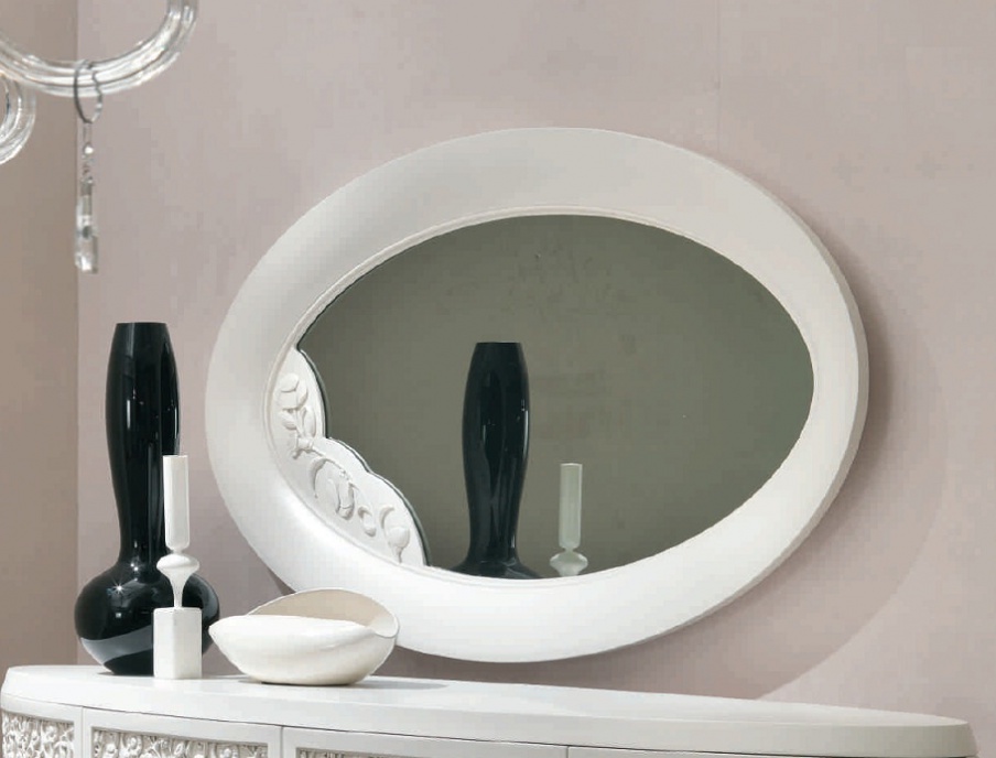Mirror oval solid wood Saraya, Elledue