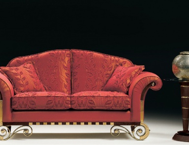 Two-seater sofa upholstered in textile Rokko, Elledue