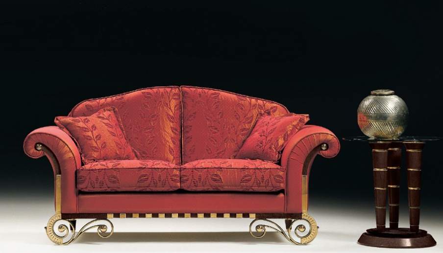 Two-seater sofa upholstered in textile Rokko, Elledue