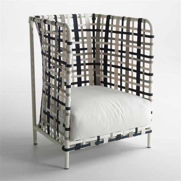 Chair with high back, Stripes Armchair - Pierantonio Bonacina